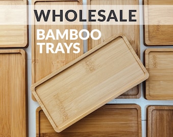 Bamboo Trays WHOLESALE - Soap Bottle Tray - Bamboo Tray - Bamboo Coaster - Wooden Tray - 10, 30 or 50 Trays - Large Quantity Orders
