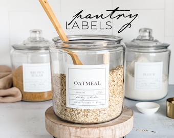 Packs d’étiquettes de garde-manger APOTHECARY - Personnalisation disponible -Étiquettes de garde-manger imperméables et résistantes à l’huile - Étiquettes en vinyle durables