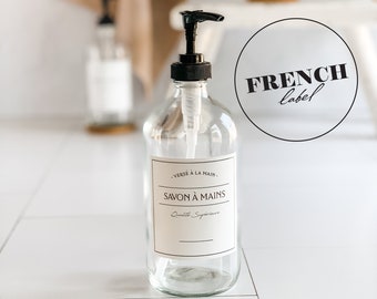 French Soap Bottles - Savon A Mains - Savon A Vaisselle - French Labeled Bottle - French Dish Soap or Hand Soap Bottle