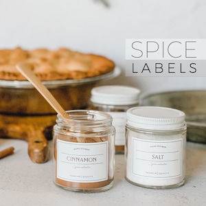 Wide Spice Labels - 2.25&quot;x1.5&quot; - Choose Your Label Style - Vinyl Waterproof Spice Jar Labels - Seasoning Labels - Pantry Labels