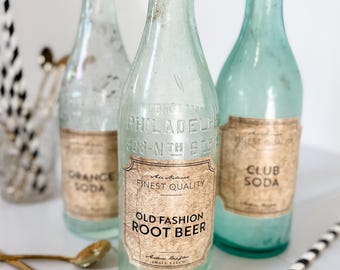 Vintage Labels | Customize the Titles | Pick Your Label Size |  Vinyl Waterproof Labels | Custom Vintage Style Labels & Stickers | Oil proof