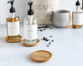 Coffee Syrup Coaster - Bamboo Bottle Tray - Mini Coffee Bottle Tray
