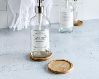 Wooden Bottle Coaster - Bamboo Bottle Tray - Mini Soap Bottle Tray