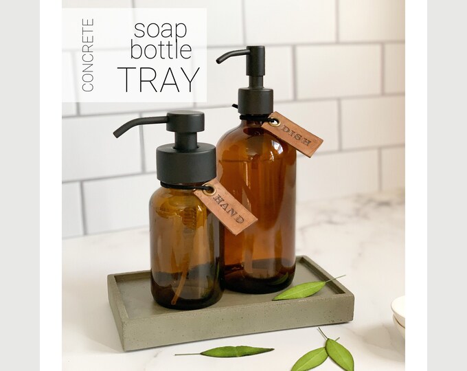 Concrete Tray Soap Bottle Tray Concrete Soap Tray Etsy