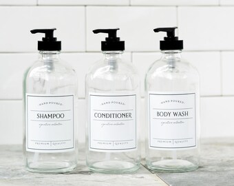 Glass Shampoo Bottle Etsy