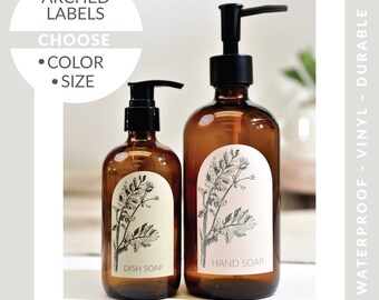 ARCHED Waterproof Vinyl Labels | Pick Your Size and Color | Vinyl Labels | Bottle Labels | Kitchen Organization Labels | Vinyl Stickers