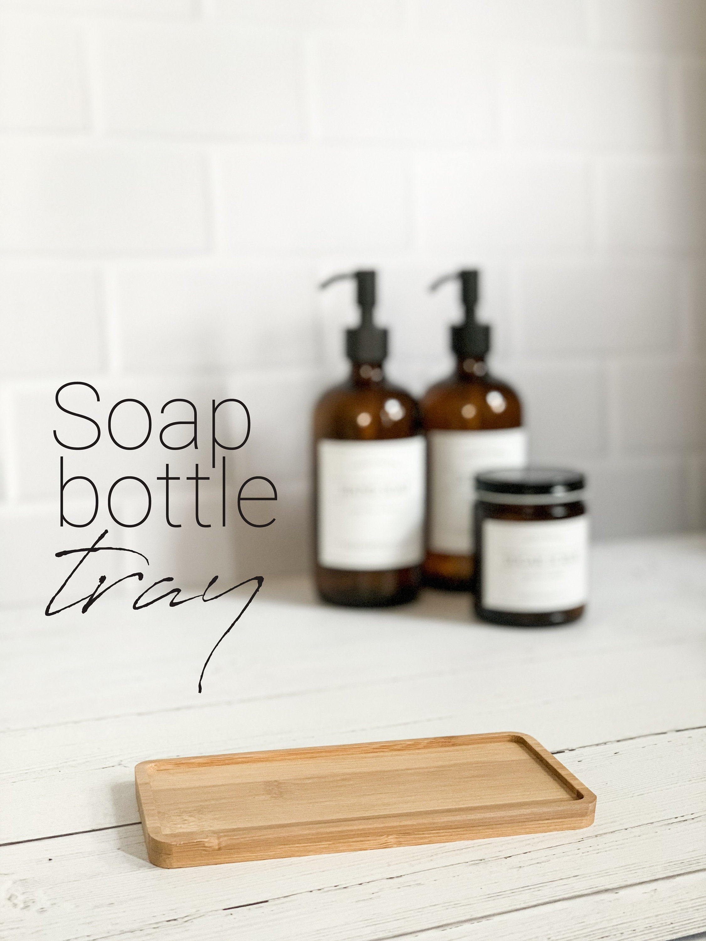 DIY Woodburned Kitchen Soap Dispenser Tray for Hands and Dishes