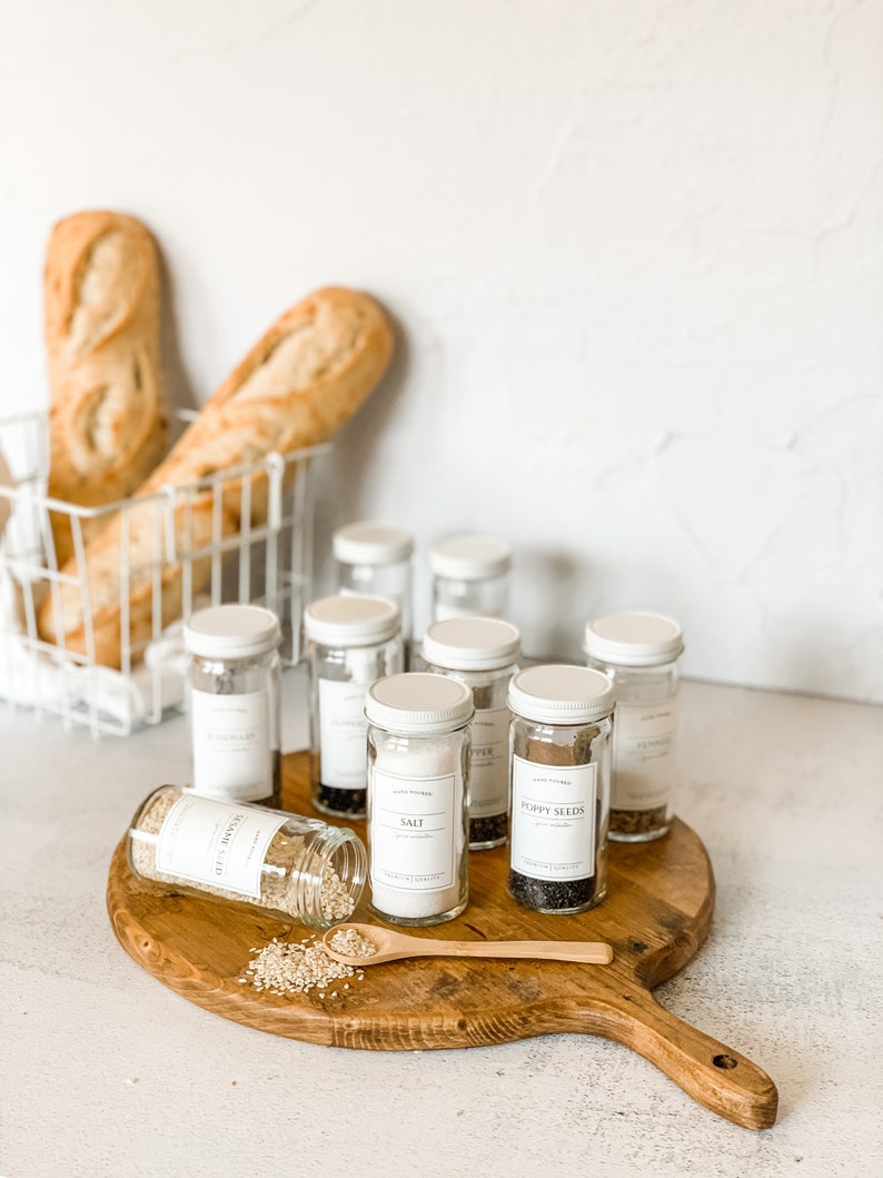 Spice Jars Set of 6 Spice Jars with Waterproof Labels Etsy