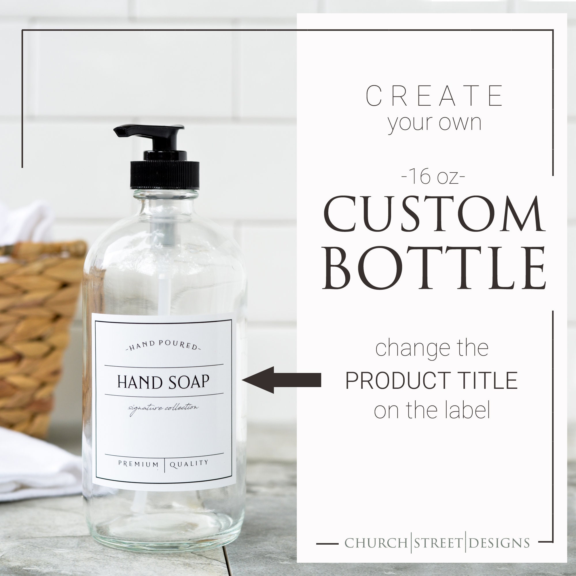 16oz Custom Bottle Create Your Own Bottle Glass Bottle With Etsy