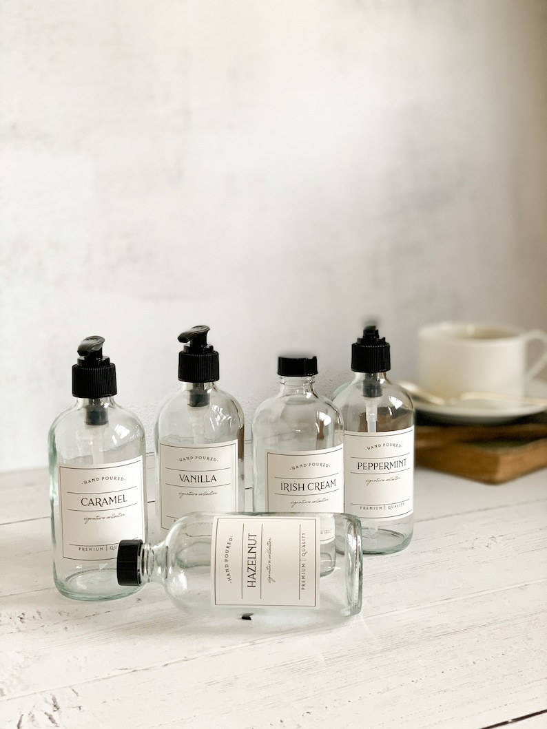 8oz Coffee Syrup Bottles Refillable Glass Syrup Bottles with Etsy