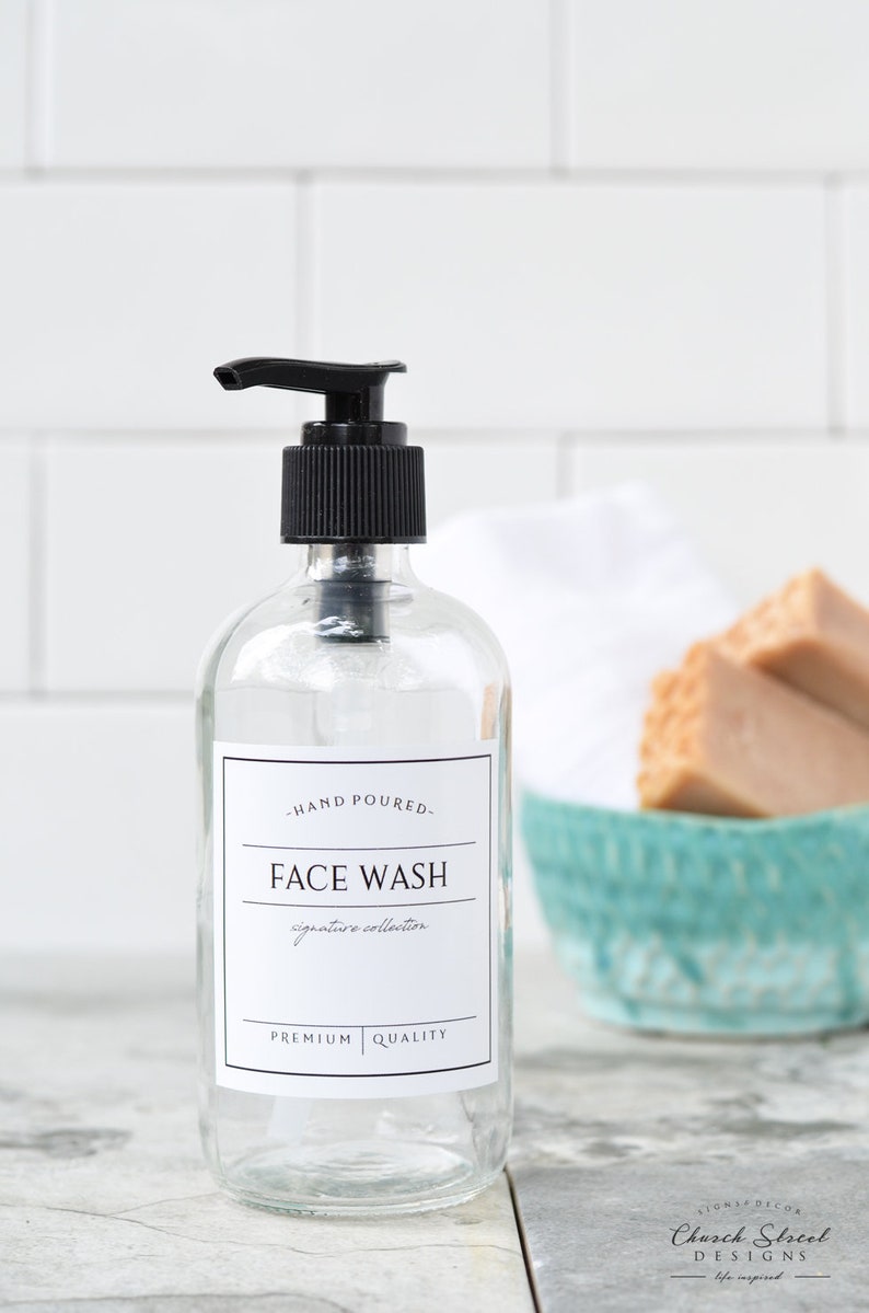8oz Face Wash Bottle Refillable Bottle With Waterproof Etsy