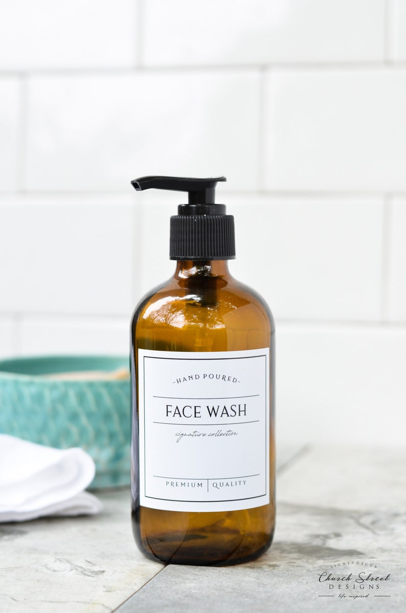 8oz Face Wash Bottle Refillable Bottle With Waterproof Etsy