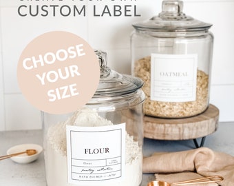 CUSTOM Label - Choose Your Size - Vinyl Labels - Canister Labels - Jar Labels - Labels for Bins - Waterproof Labels - Apothecary Labels