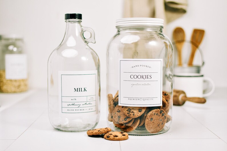 Gallon Canister Cookie Jar Pantry Canister With Label Etsy