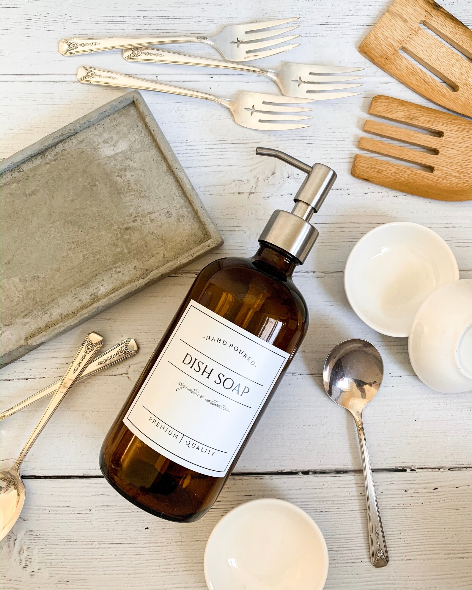 16oz Glass Dish Soap and Hand Soap Combo Soap Bottles With Etsy