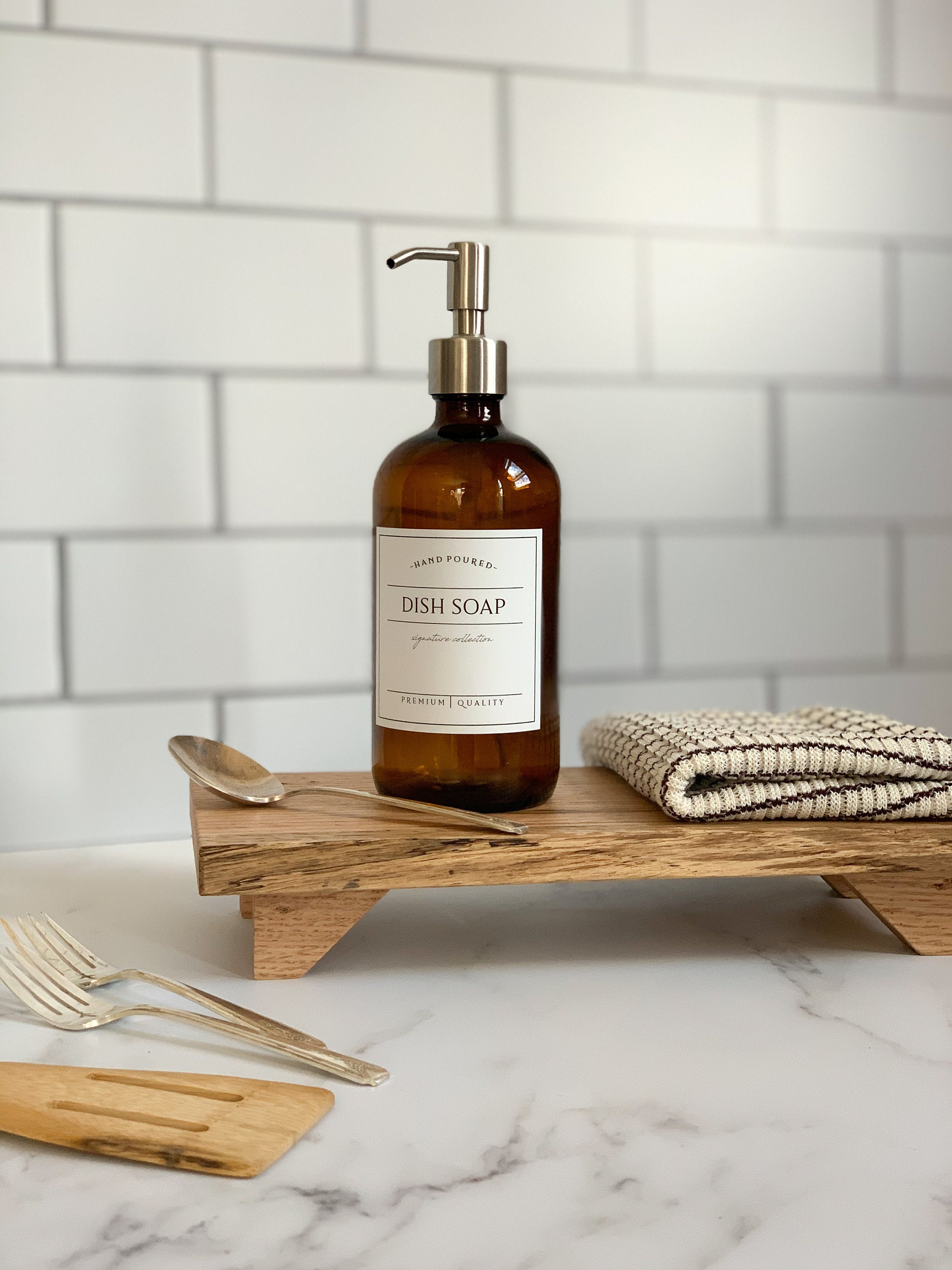 Soap Dispensers Home & Living Bathroom 16oz Refillable Glass Amber