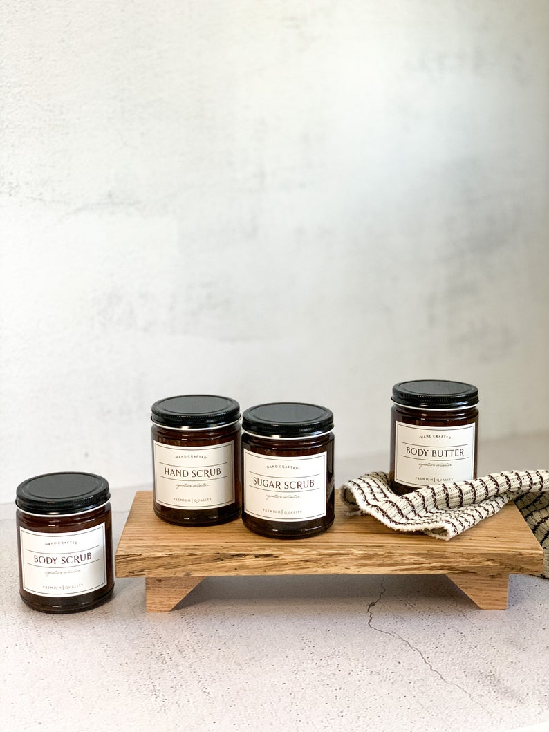 9oz Body Scrub Jars Glass Refillable Bottles With Waterproof Etsy