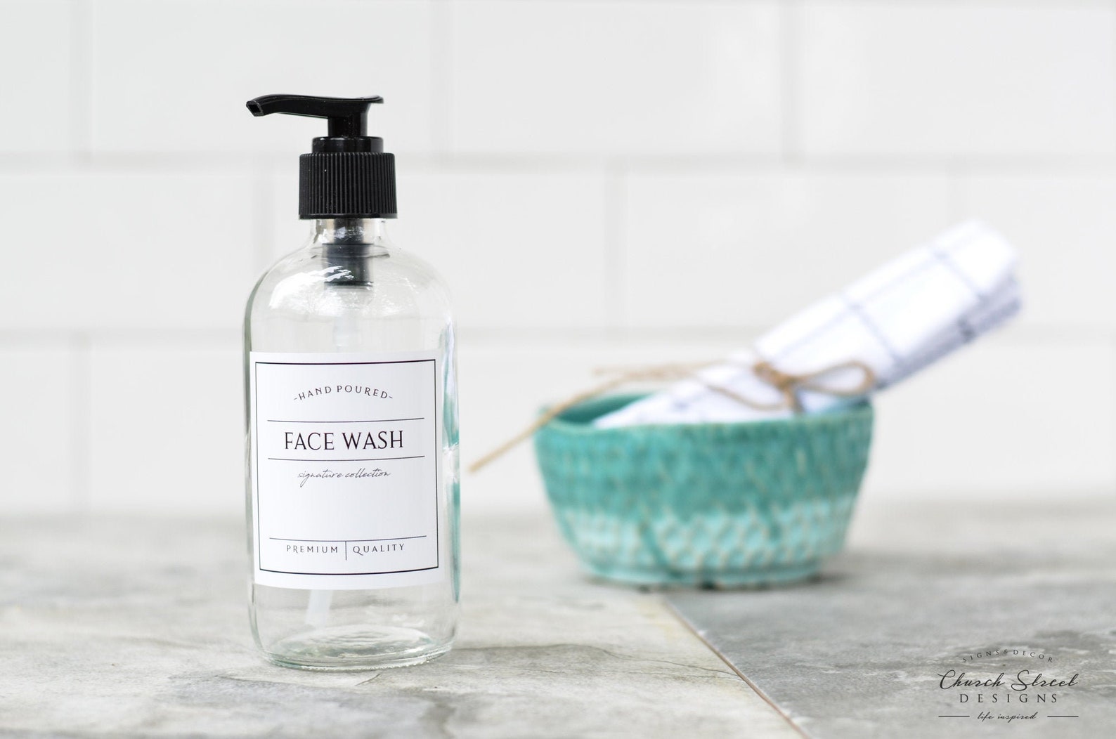 8oz Face Wash Bottle Refillable Bottle With Waterproof Etsy