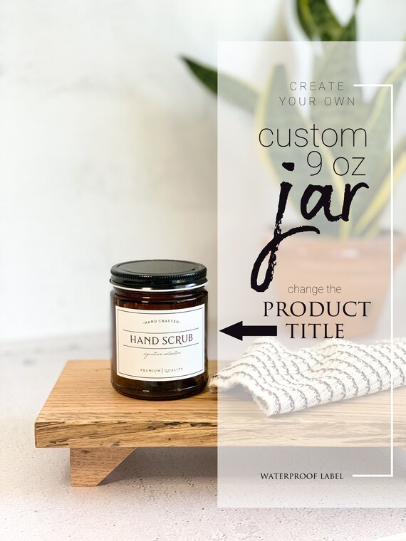 9oz Custom Glass Jar Body Scrub Jars Glass Refillable Etsy