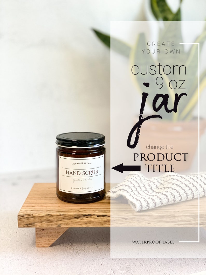 9oz Custom Glass Jar Body Scrub Jars Glass Refillable Etsy