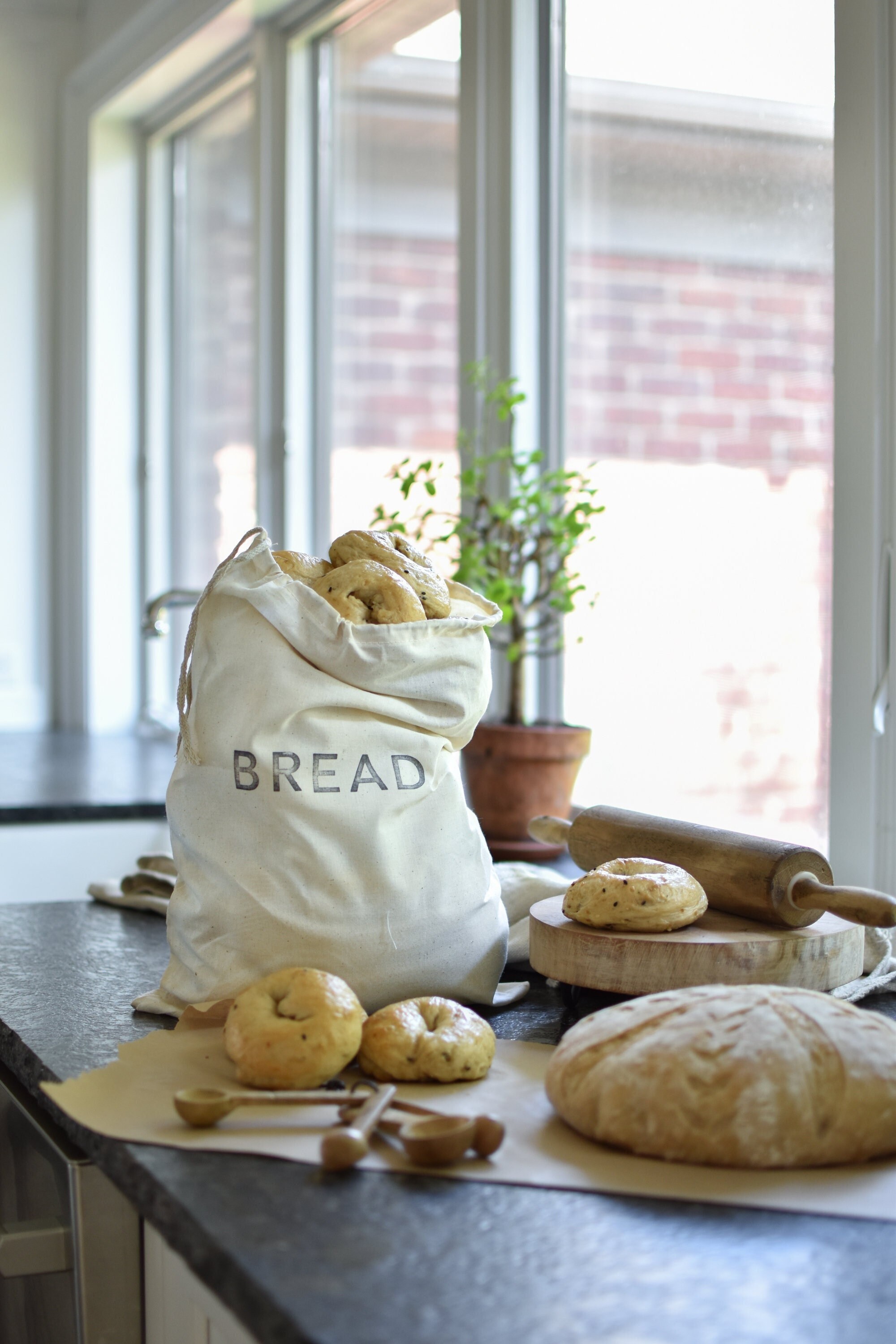 Large Muslin Bread Bag 100 Organic Cotton Drawstring Bread Bag