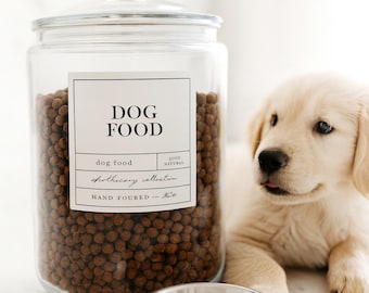 Pet Food Labels - Dog Food - Cat Food - Choose Your Title and Size - Customization Available -Waterproof and Oil Resistant - Apothecary