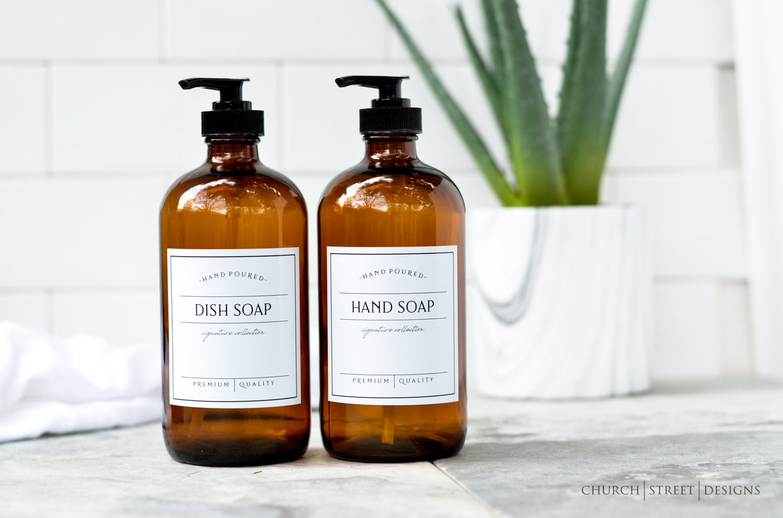 16oz Glass Dish Soap and Hand Soap Combo Soap Bottles With Etsy