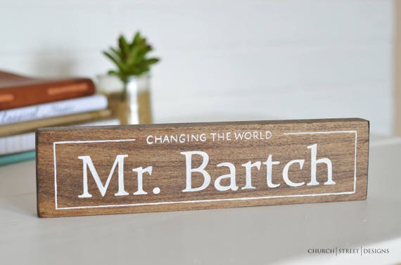 Personalized Desk Name Plate Teacher Gift Office Name Sign Etsy