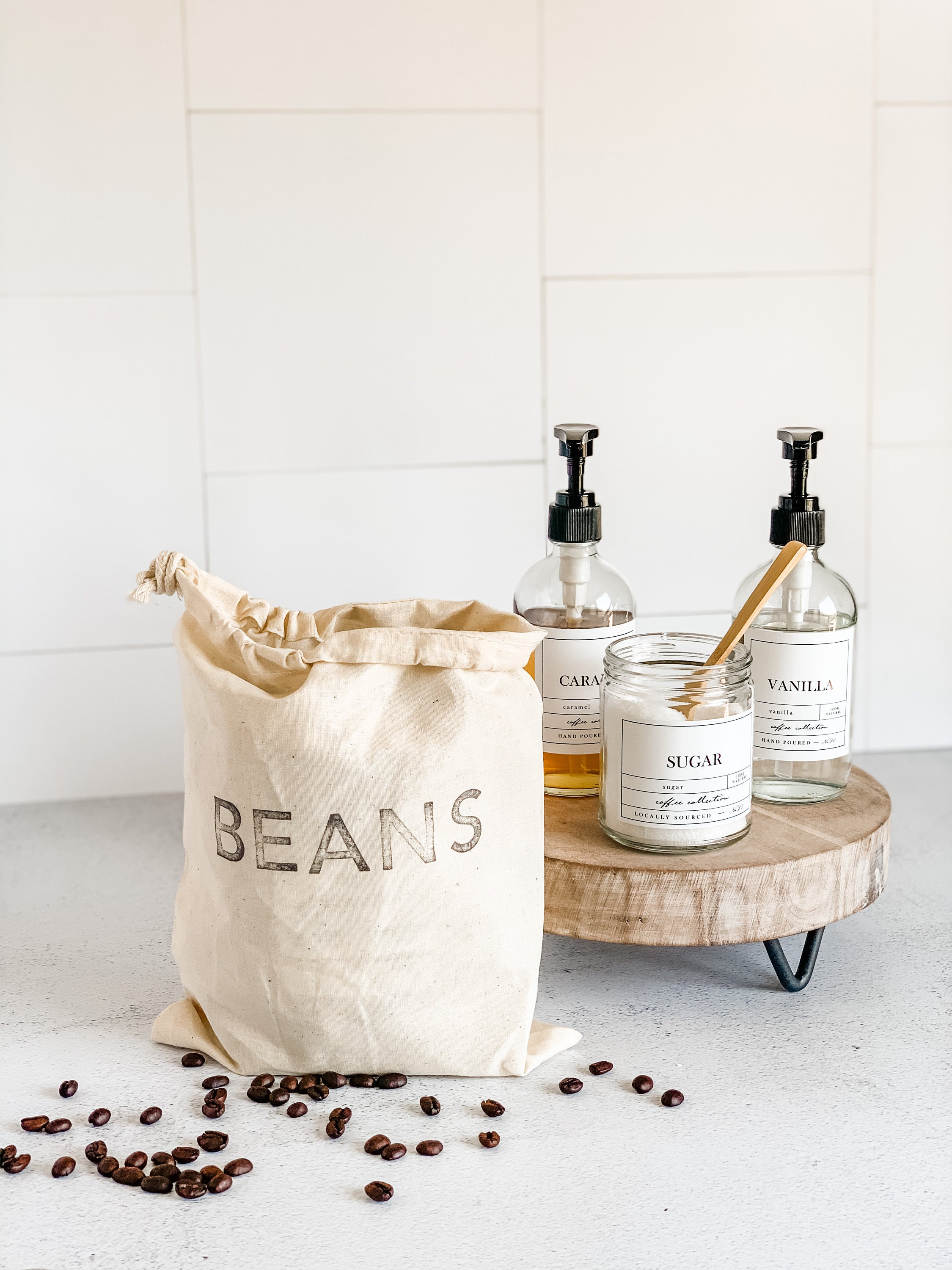 Coffee Gift Set 2 Coffee Syrup Bottles 1 Sugar Jar With Etsy