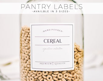 SIGNATURE Pantry Labels - Customization Available -Waterproof and Oil Resistant Pantry Labels - Large Vinyl Labels