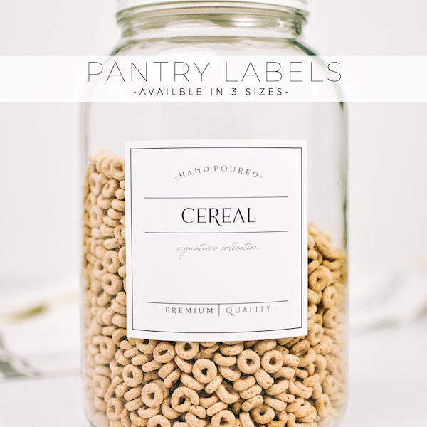 SIGNATURE Pantry Labels - Customization Available -Waterproof and Oil Resistant Pantry Labels - Large Vinyl Labels