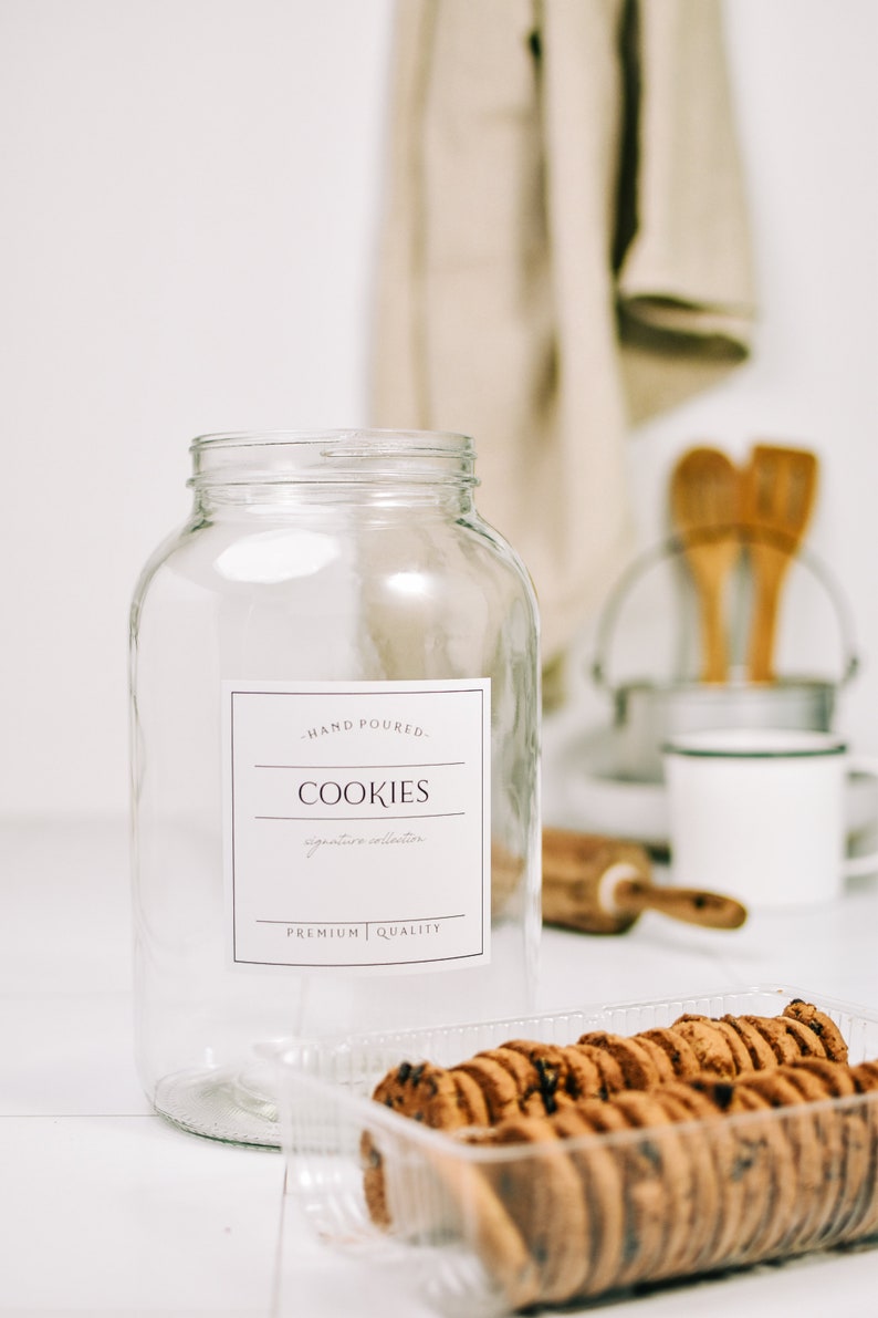 Gallon Canister Cookie Jar Pantry Canister With Label Etsy