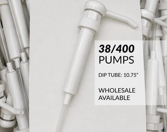White Dispensing Pumps - 38/400 Pumps with 10.75" Dip Tube - Wholesale
