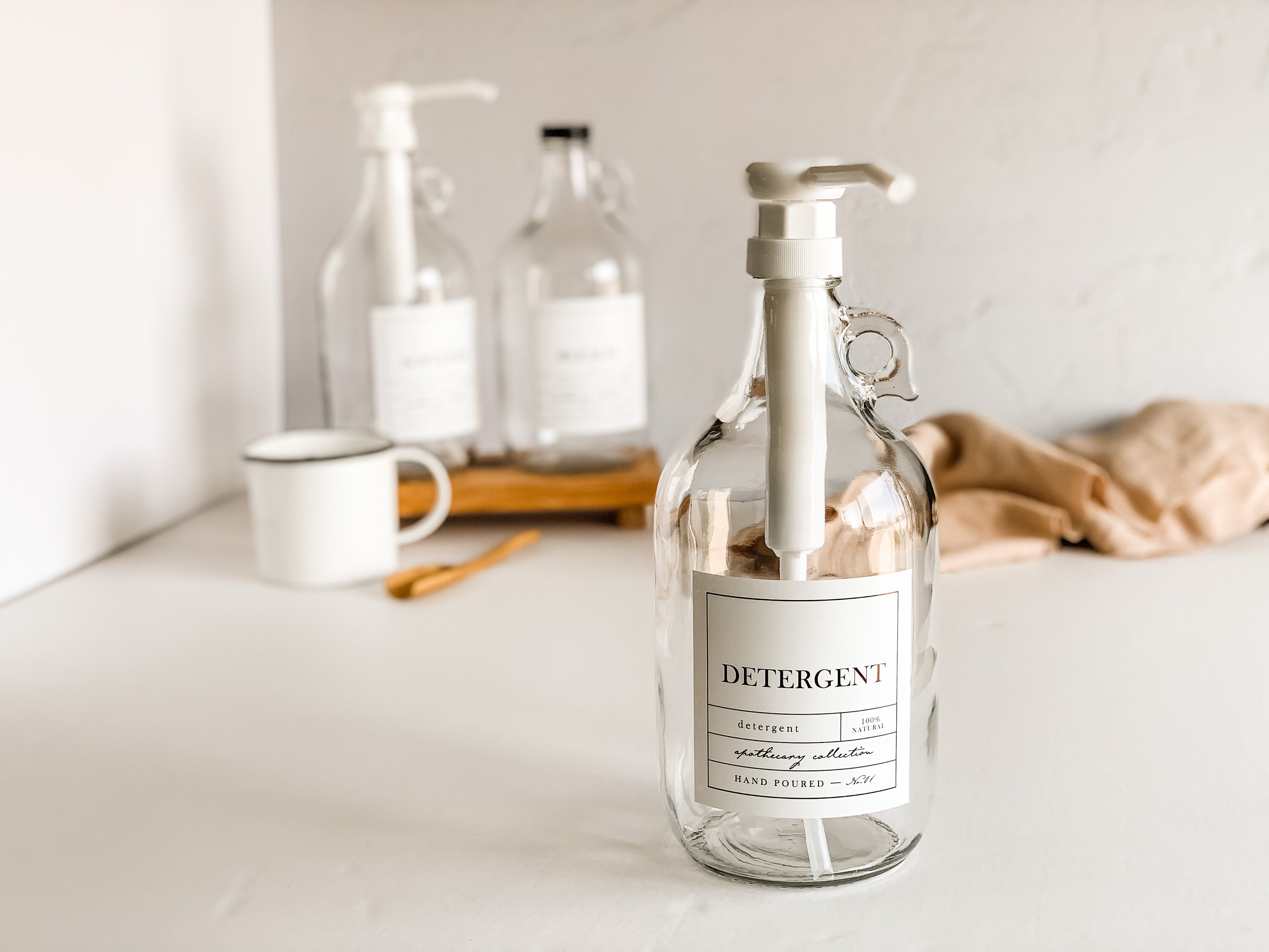 CLEAR 1/2 Gallon Jug Laundry Soap Bottles Detergent Etsy