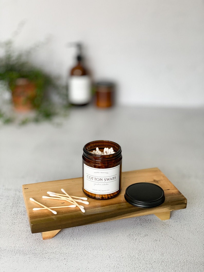 9oz Bathroom Accessories Storage Jars Cotton Swab Container Etsy