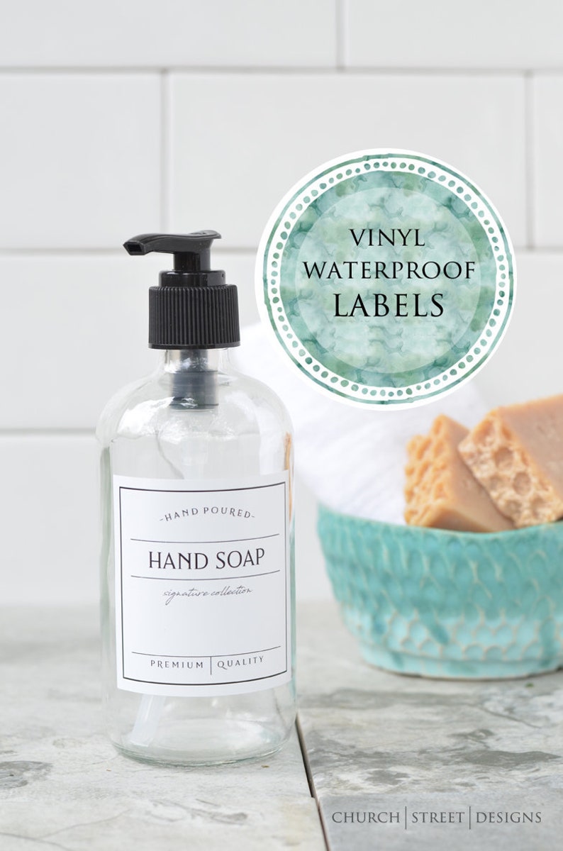 2.5 Waterproof Vinyl Labels 8oz Bottle Labels | Etsy