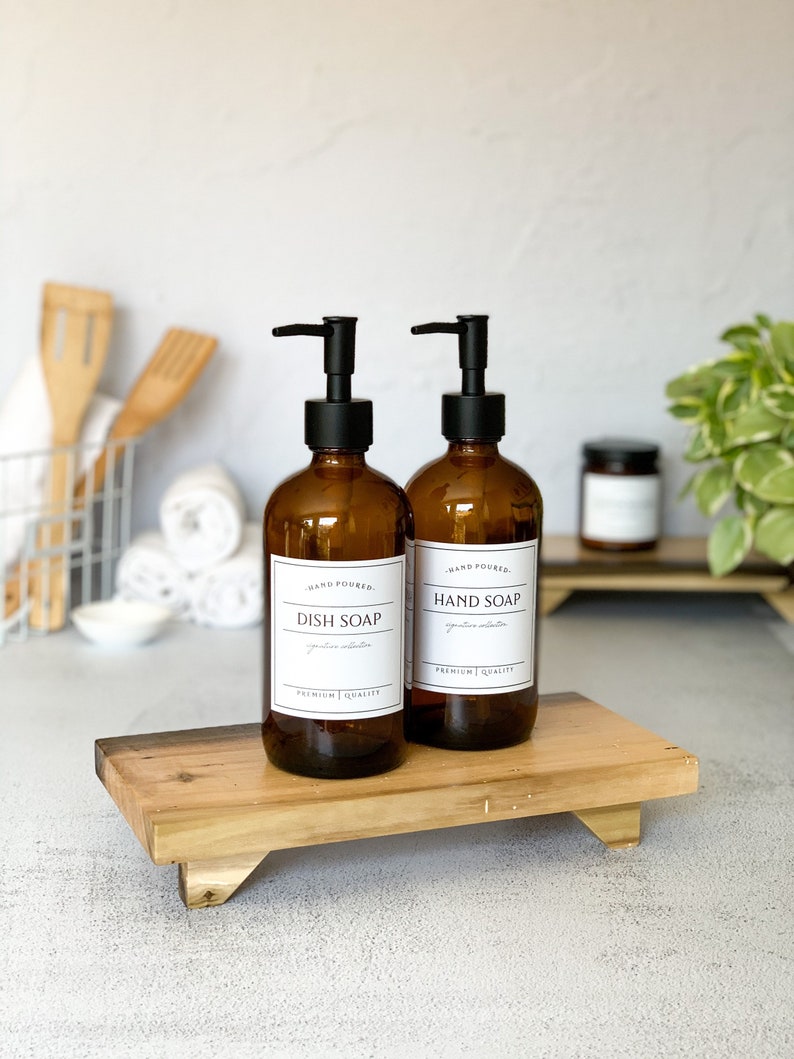 16oz Glass Dish Soap and Hand Soap Combo Soap Bottles With Etsy