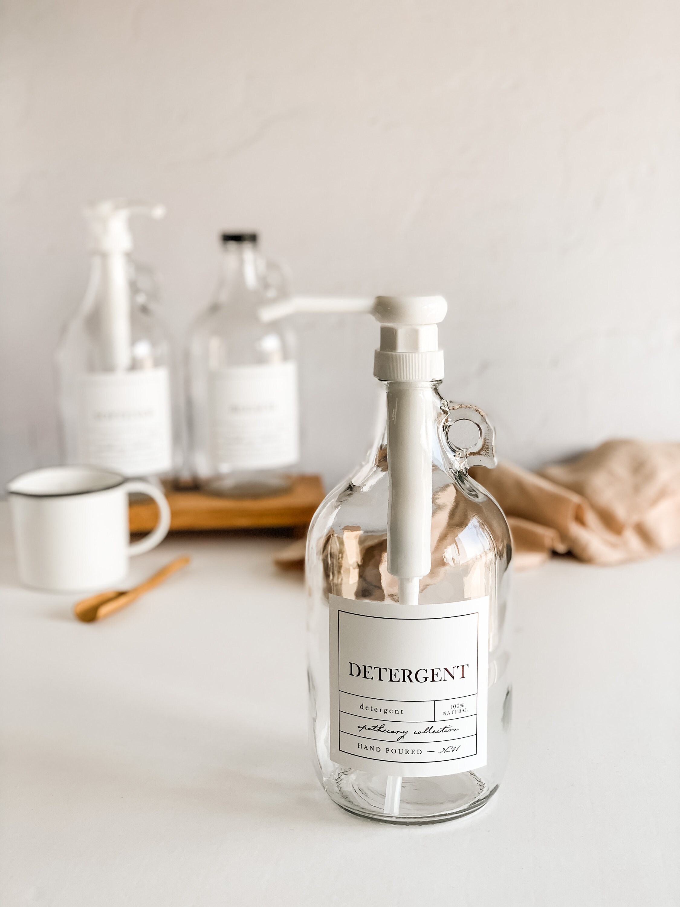 CLEAR 1/2 Gallon Jug Laundry Soap Bottles Detergent Etsy