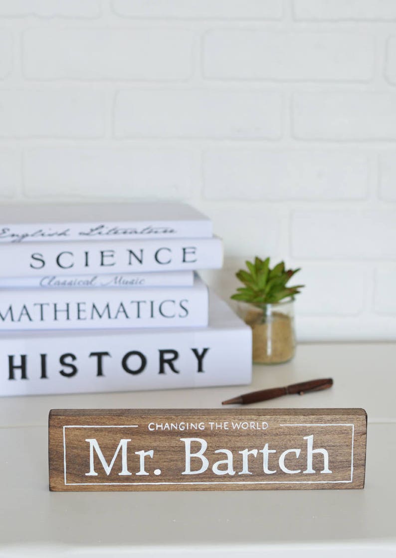 Personalized Desk Name Plate Teacher Gift Office Name Sign Etsy