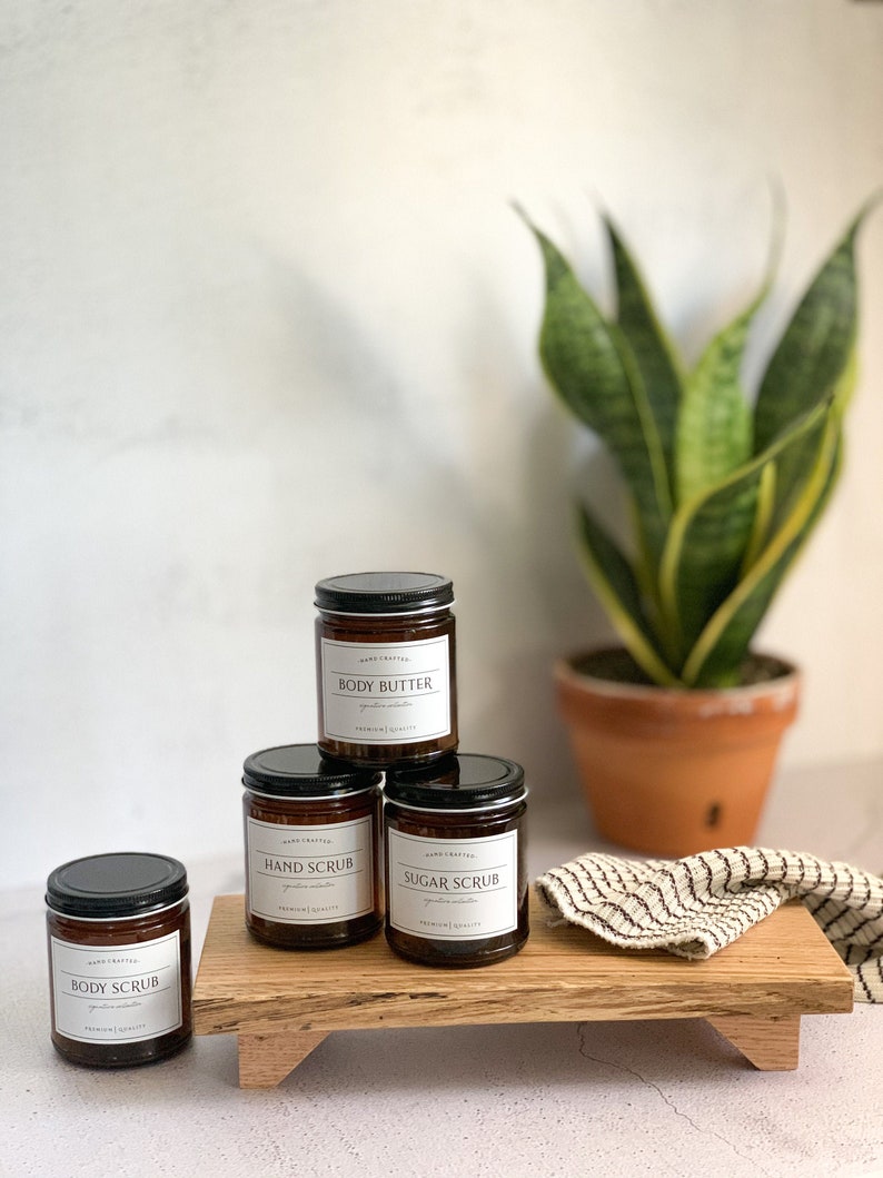 9oz Custom Glass Jar Body Scrub Jars Glass Refillable Etsy