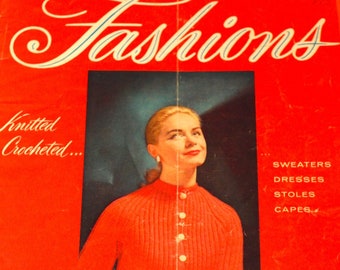 Vintage Knitting Crochet Patterns Star Book No. 125 Fashions by American Thread Co. 1956 1950s