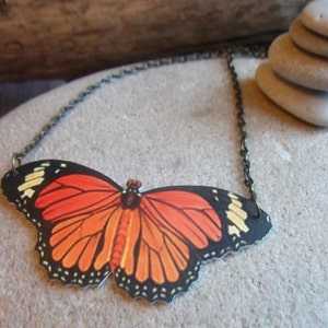 monarch butterfly WING earrings moth bug insect charm orange black yellow DANGLE 