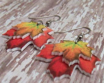 autumn earrings leaf leaves thanksgiving fall charm