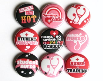nurse nursing school magnet pin badge button cab charm gift