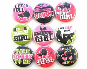 roller skates derby fridge magnet pin pinback badge button cab charm girl gift