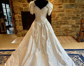 Mon Cheri Silk Bead Encrusted Wedding Gown