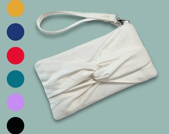 Shabby Chic Bridal clutch, Ivory Wedding Wristlet - More Colors and Photo Lining or Inscription Personalizations Available