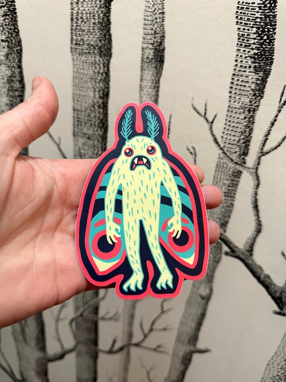 Mothman Vinyl Sticker: Creepy Cute Cryptid Decor (3x4.5")