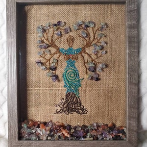 Crystal Gaia, Mother Earth, Tree of Life, Fluorite, Fashionably Twisted, Metaphysical Gift, Free Shipping, Gift For Mom