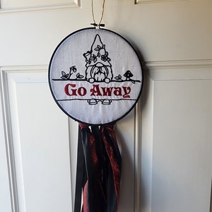 GO AWAY GNOME, Welcome Gnome, Go Away Sign, Welcome Sign, Garden Flag, Welcome Flag, Fashionably Twisted, Snarky Sign, Cottage Core